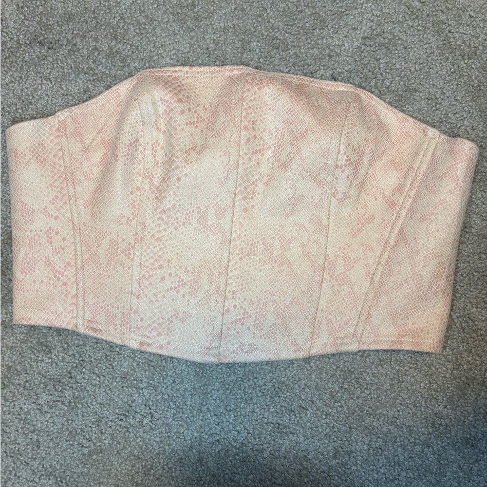 Le Lis Pink Crocodile Print Bustier